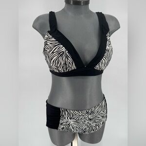 Chic Zebra Print Bikini Set